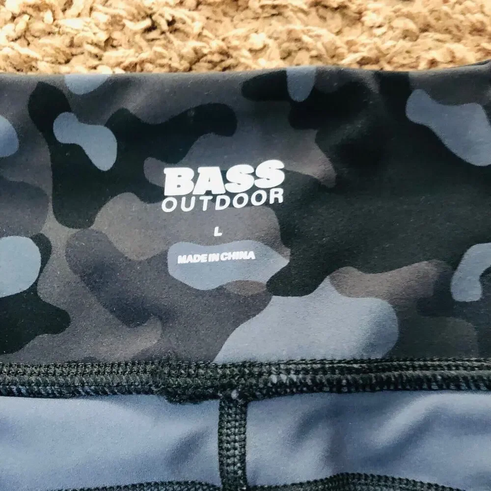 Bass Outdoor Women's Catamount Leggings Stretch‎ Camo Black Gray Size Large - Picture 5 of 7